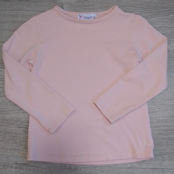 Martino solid pink color layering tee shirt toddler girl size 4 top long sleeve - Picture 1 of 7